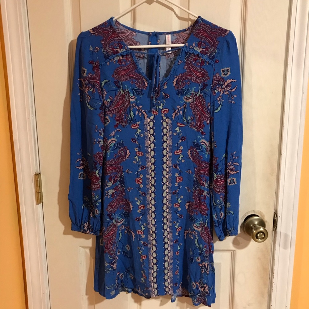 blue boho dress